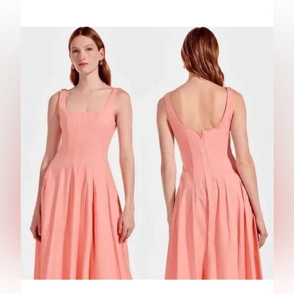 STAUD Wells Maxi Dress, Grapefruit Pink New W/ Tags Size 4 & 8 Available - Picture 2 of 6